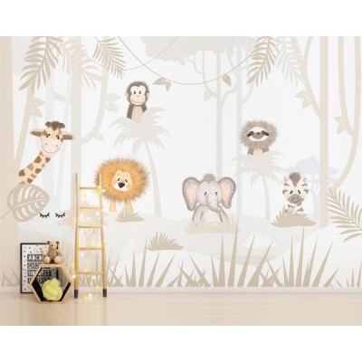 Mural Infantil Jungle engraçado VCJD-026 Mural Infantil Jungle engraçado VCJD-026
