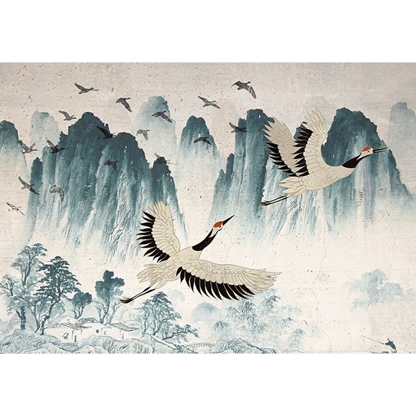 Mural Essentials Flying Cranes 752-009