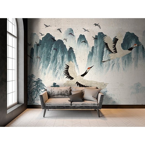 Mural Essentials Flying Cranes 752-009