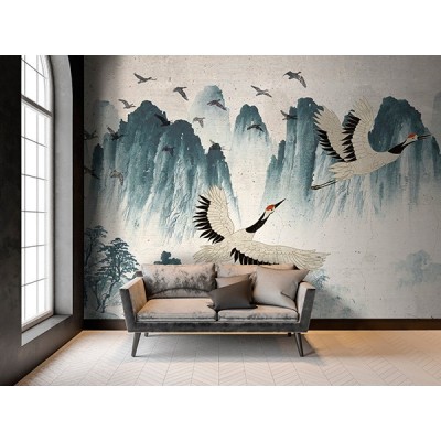 Mural Essentials Flying Cranes 752-009