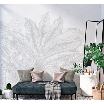Mural Botànic Exòtic Gris ANIM008 2