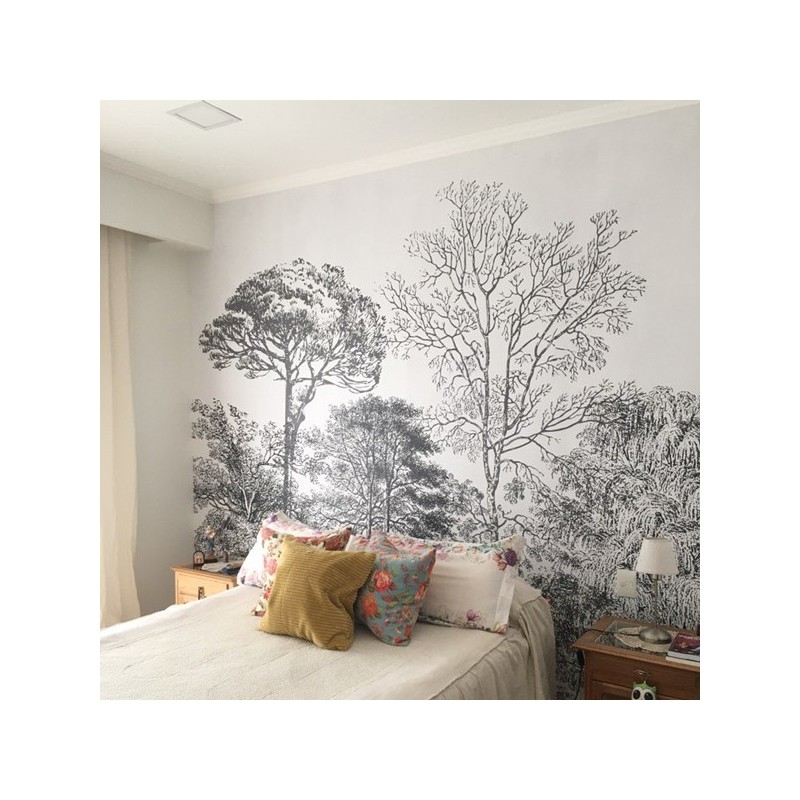 Papel pintado con arboles grandes