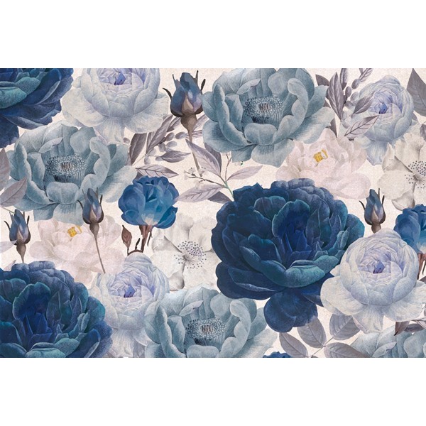 Mural peonias azules by Anima Deco ANIM012