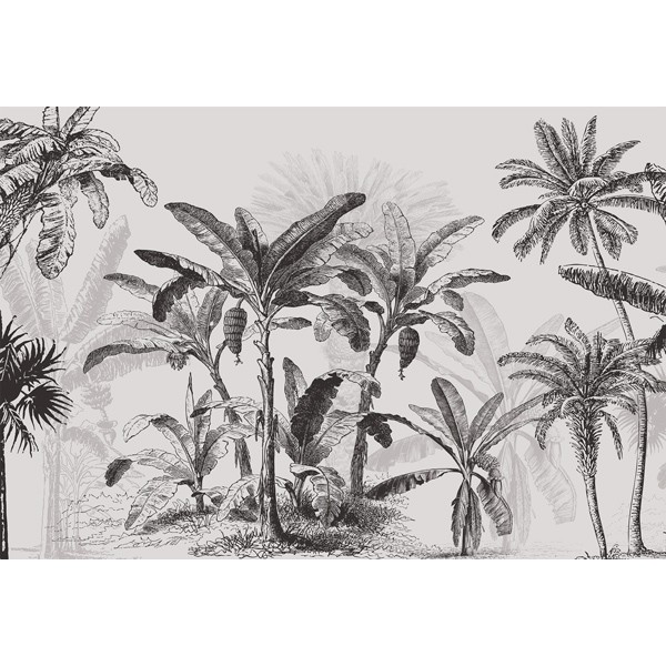 Mural Royal Palms Grey ANIM016