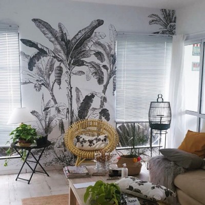 Mural Royal Palms Grey ANIM016