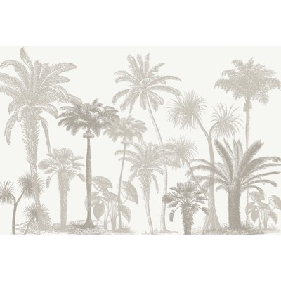 Mural Royal Palms Neutral ANIM020 Mural Royal Palms Neutral ANIM020
