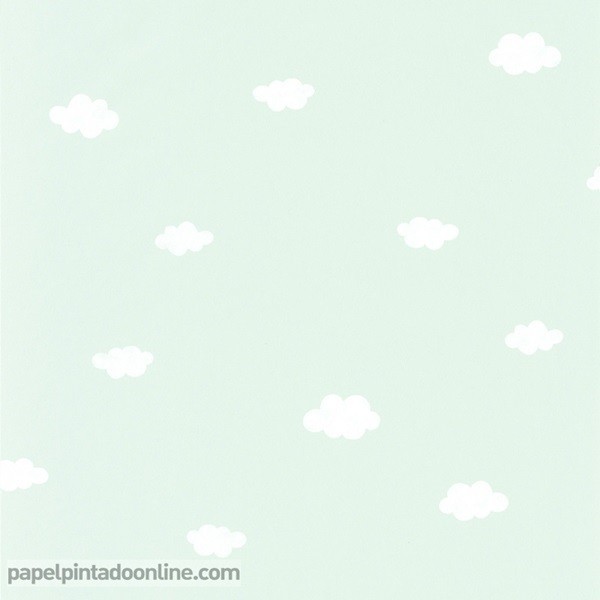 Papel Pintado Infantil Pequeñas Flores Braylynn Fondo Verde 