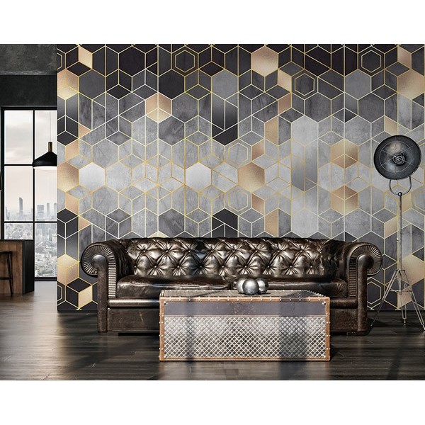 Mural Essentials Hexabeegon Grey 752-030