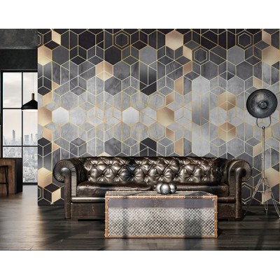 Mural Essentials Hexabeegon Grey 752-030