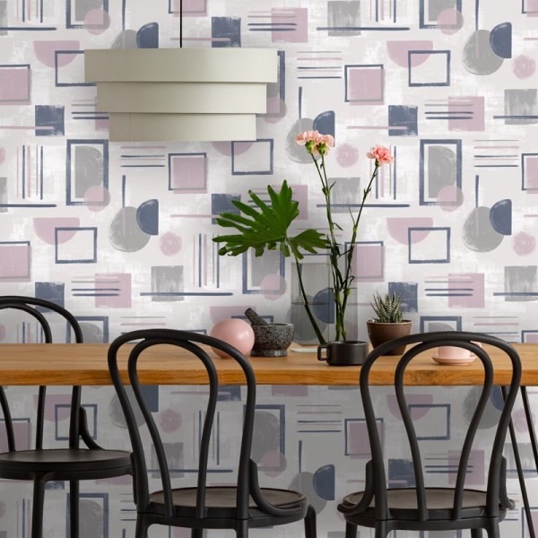 Papel pintado geométrico acuarela 91332