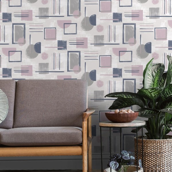 Papel pintado geométrico acuarela 91332