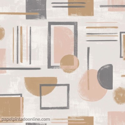 paper pintat geomètric nòrdic corall suau i gris 91330 paper pintat geomètric nòrdic corall suau i gris 91330