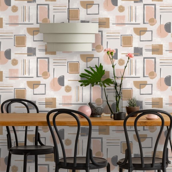 Papel de parede geometrico nordico aquarela 91330 Papel de parede geometrico nordico aquarela 91330