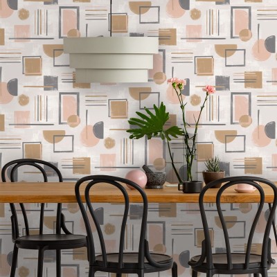 Papel de parede geometrico nordico aquarela 91330 Papel de parede geometrico nordico aquarela 91330