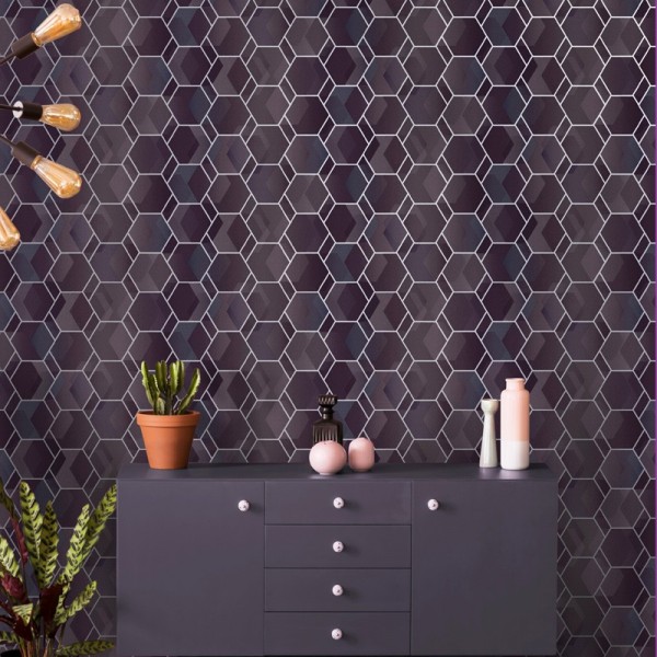 Papel de parede geométrico elegante Amazônia 91283
