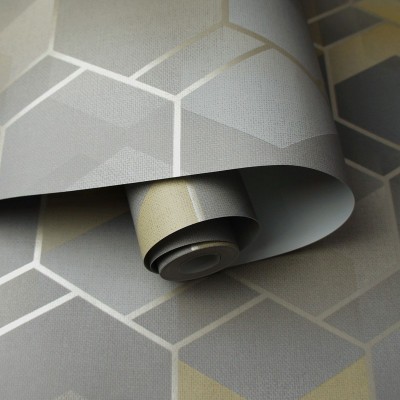 Papel de parede geometrico amarelo e cinza Amazonia Holden 91282 Papel de parede geometrico amarelo e cinza Amazonia Holden 91282