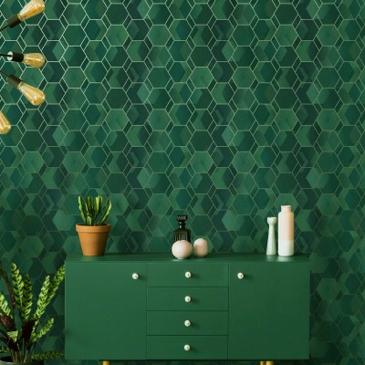 Papel de parede geometrico azul verde 91281 2