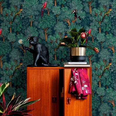 Papel pintado naturaleza tropical con pájaros 91251 2