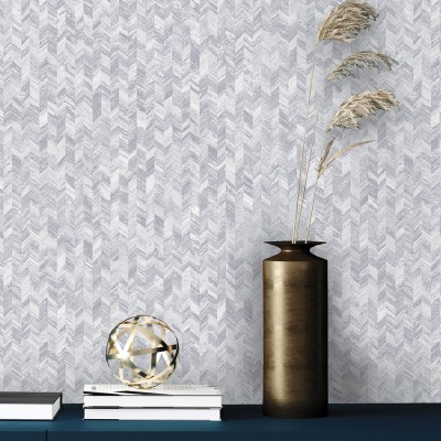 papel pintado imitación textura tejido color gris plateado decoración elegante Amazonia 91295