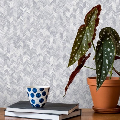papel de parede imitação de textura tecido cor cinza prata decoração elegante Amazônia 91295