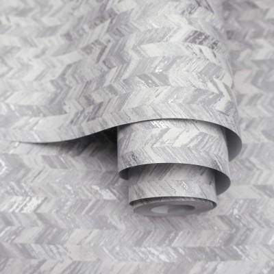 papel de parede imitação de textura tecido cor cinza prata decoração elegante Amazônia 91295