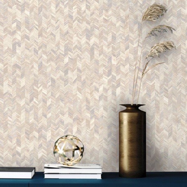 Papel pintado textura beige plateado 91294