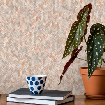 Papel de parede imitação de tecido de fundo laranja 91290