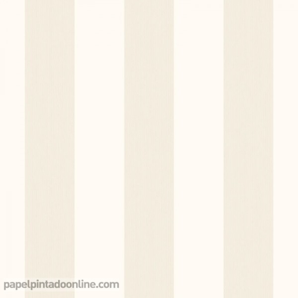 Papel pintado rayas beige con blanco roto 580220