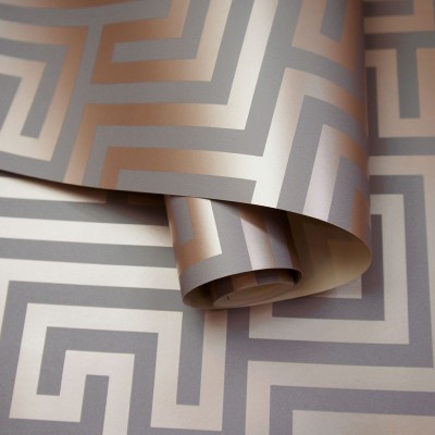 Papel de parede geométrico dourado rosa, decoração elegante