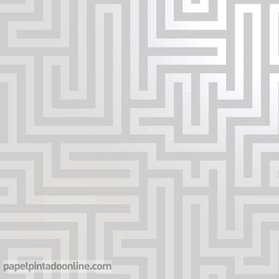 papel de parede moderno, fundo cinza de linhas geométricas prateadas, padrão de labirinto, decoração elegante
