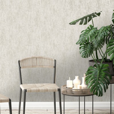 papel pintado imitación textura desgastada con metalizado beige 2