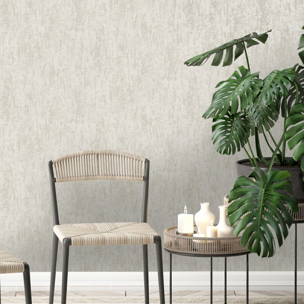 papel pintado imitación textura desgastada con metalizado beige