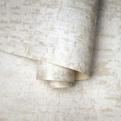 papel pintado imitación textura desgastada con metalizado beige