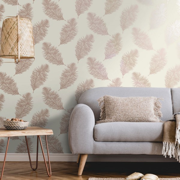 paper pintat plomes elegants rosa gold fons crema