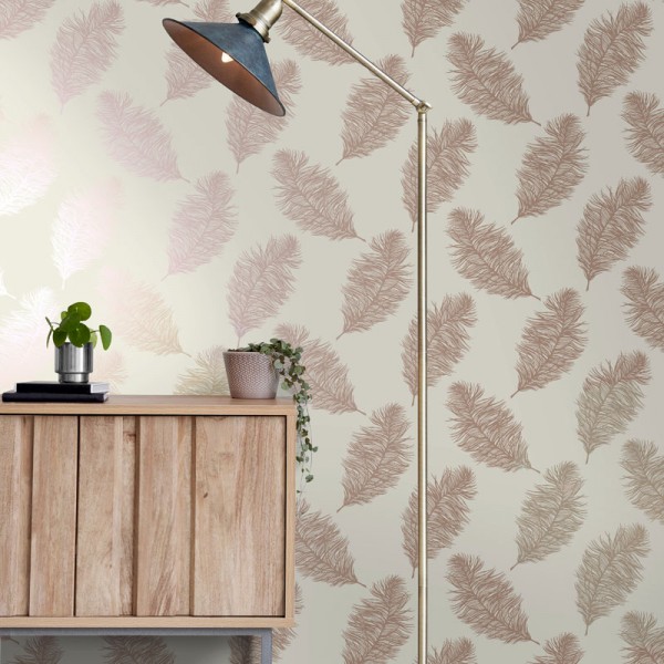 paper pintat plomes elegants rosa gold fons crema