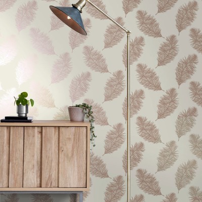 paper pintat plomes elegants rosa gold fons crema