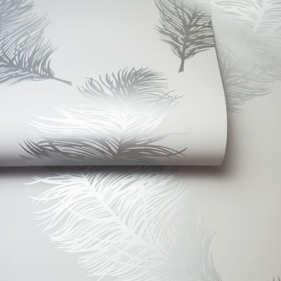 paper pintat plomes elegants platejades fons gris