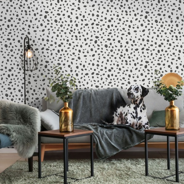 paper pintat taques dalmata blanc i negre