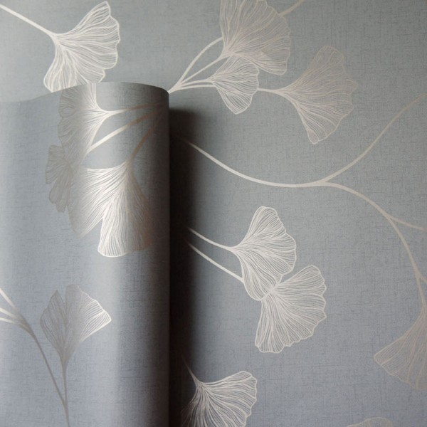 papel pintado con flores dorado decoración elegante fondo gris