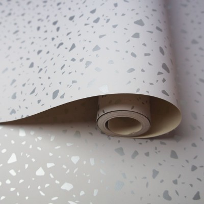 paper pintat imitació granit platejat i gris paper pintat imitació granit platejat i gris