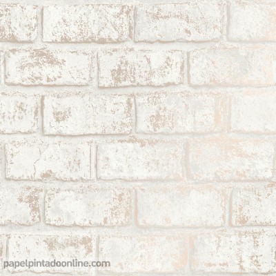 paper pintat imitació maó beix amb coure metal·litzat efecte desgastat paper pintat imitació maó beix amb coure metal·litzat efecte desgastat