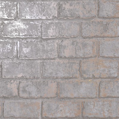 paper pintat imitació maó gris amb coure metal·litzat efecte desgastat
