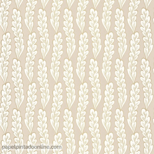 papel pintado naturaleza marina beige y dorado