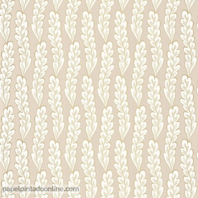 papel pintado naturaleza marina beige y dorado