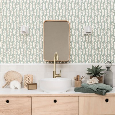 paper pintat naturalesa marina beige i daurat