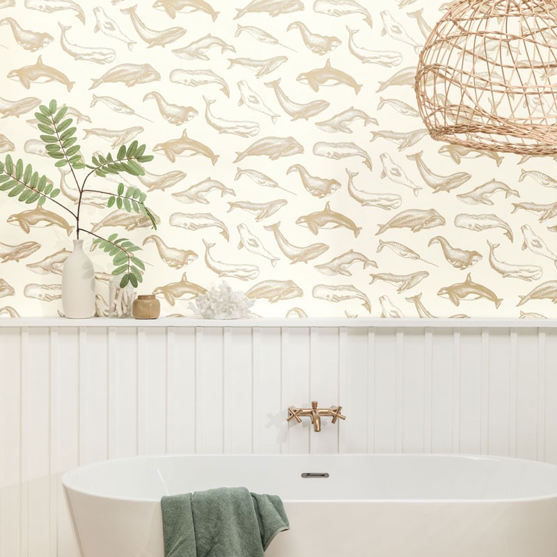 Papel pintado vinilico para baño