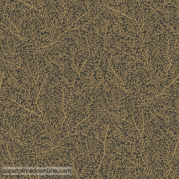 papel de parede de corais dourados fundo preto elegante