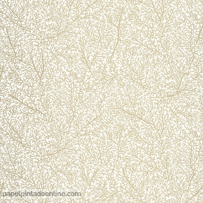 papel pintado de corales dorados para decoración de baños elegantes