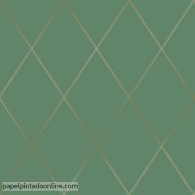 paper pintat geomètric daurat fons verd fosc estil belle epoque col·lecció Decor Maison