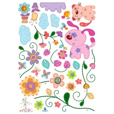 STICKER PATCHES PETS & FLOWERS DK-0013